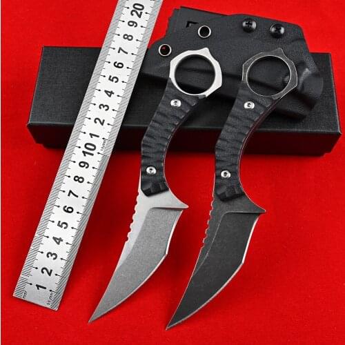 D2 Fixed Blade Cs Go Karambit Knife Outdoor Pocket Knives Hunting Camping Survival Knifes Tactical Military Self Defense Tools