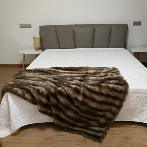 Faux Fur Blanket High Imitation Mink Fabric Villa Model Room Bed Blanket
