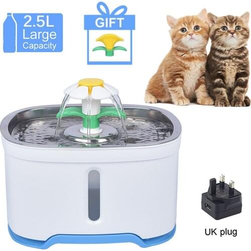 Pet Water Fountain Detachable Stainless Steel Top Rectangle Round Angle Flower Water Feeder Two Heads cat dog water fountain