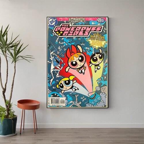 W552 Silk Fabric Poster Wall Art Decor THE POWERPWFF GIRLS CLASSIC MOVIE Classic Movie Trend Fashion Decoration Bright Gift