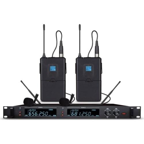 Stage Performance Church Home KTV Party UHF Professional Dual Wireless Microphone System Lavalier/Headset Microphone 5000C