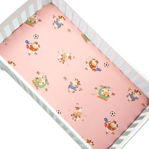 SK002 Fitted Crib Sheet Girls and Unisex 100% Organic Cotton Crib Sheet for Standard Crib and Toddler Mattresses