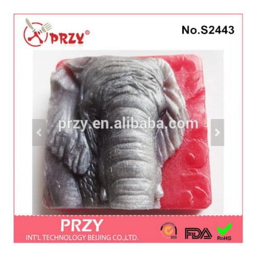PRZY Handmade Silicone Mold Elephant Head Soap Mold Silica Gel Moulds Silicone Rubber Eco-friendly 001 CIQ,FDA,SGS