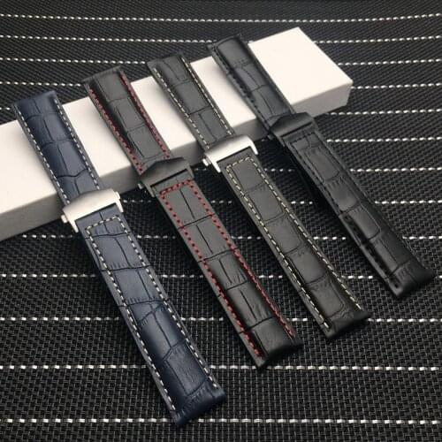20mm 22m Genuine leather watchband For TAG HEUER Strap Series Men Quality Band Soft WatchBand For TAG HEUER Wrist Bracelet