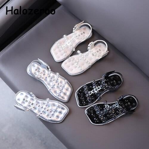 New Summer Kids Beach Sandals Children Rivets Brand Shoes Baby Girls Black Princess Sandalias Dress Sandals Soft Fashion Shoes
