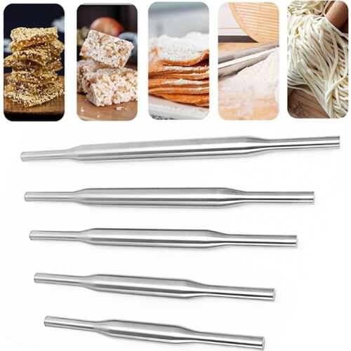 French Metal Baking Rolling Pin Stainless Steel With Handle Design Best for Fondant Italian Bread Pizza Crust Cookie