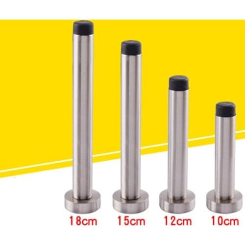 Stainless steel Sliver Wall Mounted Door Stop Stopper Rubber Holder Catch Floor Fitting With Screws For Bedroom Family Home