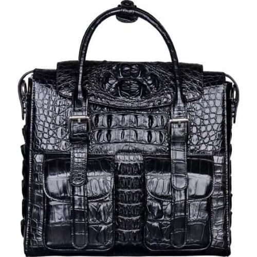 Dongou high-end crocodile men bag Genuine crocodile leather Mens bags large capacity British leisure men bag