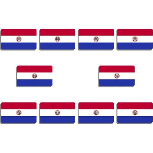 10Pcs Paraguay Flag Badge Flag Brooch Vintage Patriotic Jewelry Pride Flag Pin Clothes Backpacks Accessories