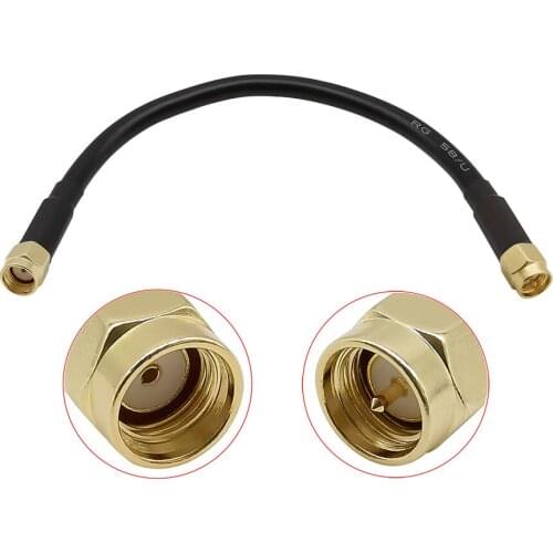1Piece Low Loss Extension Antenna Cable RG58 RP SMA Male to SMA Male Plug Wire Connector RG58 Coaxial Coax Pigtail Cables