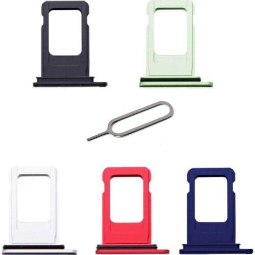 10Pcs/lot For Apple iphone 12 Mini Single SIM Card Tray Holder With Free Eject Pin Silver Black Blue Red Green Purple Color