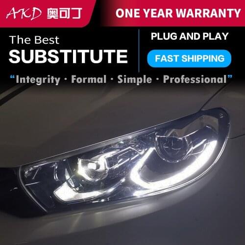 2 PCS Car Lights Parts For Scirocco R 2009-2015 Head lamps LED Headlight LED Dual Projector FACELIFT