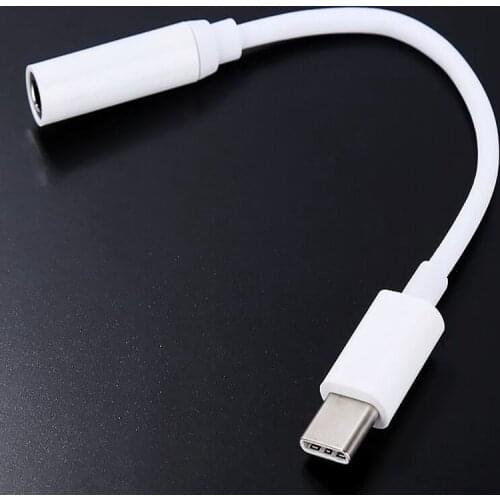 200PCS USB Type C to AUX 3.5mm Jack Earphone Cable Audio Adapter Converter Cable For Cell Phone