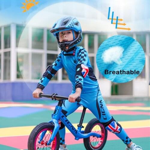 2019 Cycling Jersey Set for Kids Team Outdoor Sports Long Sleeves Breathable Set MTB Clothes Summer Children Balance Bike Jersey