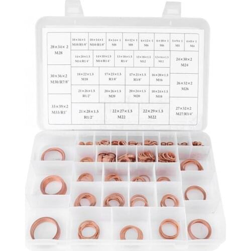 568Pcs 30 Sizes Metric Copper Washers Assortment Flat Ring Variety Set Kit with Plastic Box Ceramic