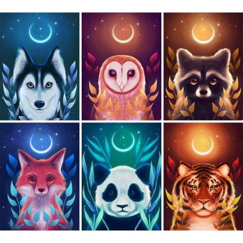 5D Diy Full Square/Round Diamond Painting Cartoon Animal Cross Stitch Wall Sticker Rhinestone Embroidery Home Decor Crafts