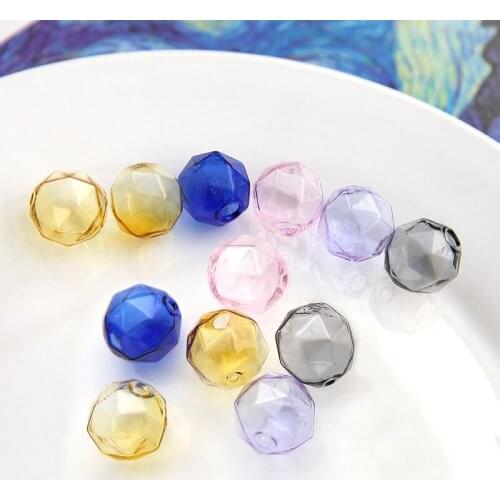 6pcs Korean Fashion Transparent Glass Party Earrings for women Base Cut Surface Bubble Beads Multiple Pendant Diy Accessories