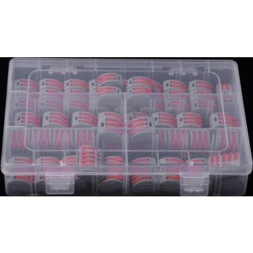 60pcs Home Compact Splicing Connector Wire 2 3 5 Pole Cable Clamp Nut Terminal Block Lever For Lighting Fixtures