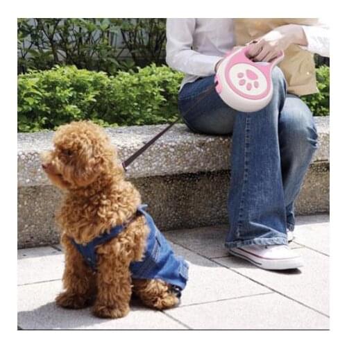 Automatic Telescopic Dog Leash with Chrome Hook Brake Button Non-slip Simple Firm Handle Pet Training Tool