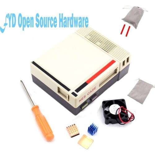 1set Black Mini NES NESPI CASE Retroflag Case with Cooling Fan Designed for Raspberry Pi 3 / 2 / B