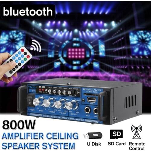 800W Digital Bluetooth Home Amplifier HIFI Stereo Subwoofer 220V 12V Home Theater Audio Sound System Professional AMP