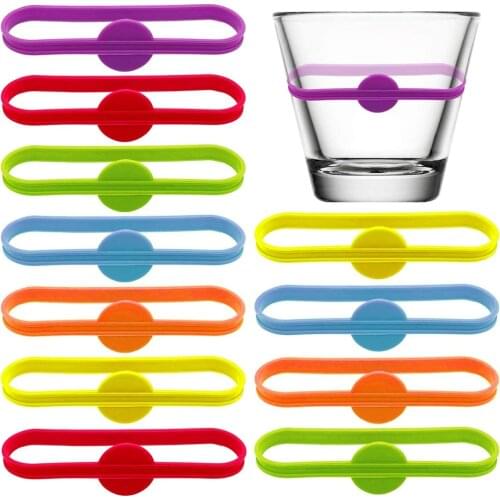 For Bar Labels Glasses Drinking Tag Set Food Grade Silicone Mark Long Strips Goblet Tag Glass Markers Dropshipping