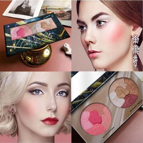 Two-color Paper Baking Powder Petal Rouge Blush Natural nude makeup OEM makeup