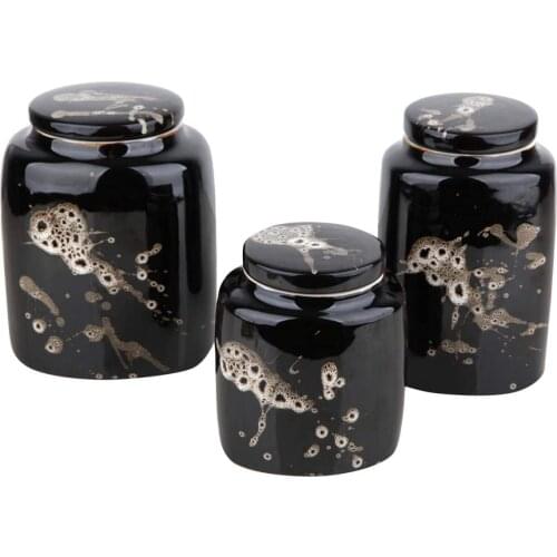 Sembol Ceramic Black Triple Spices Set-Troy15