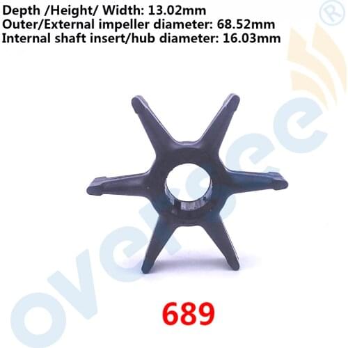 689-44352 Water Pump Impeller For Yamaha Outboard Parts 2 Stroke 25HP 30HP 25/30A 689-44352-00 689-44352-02
