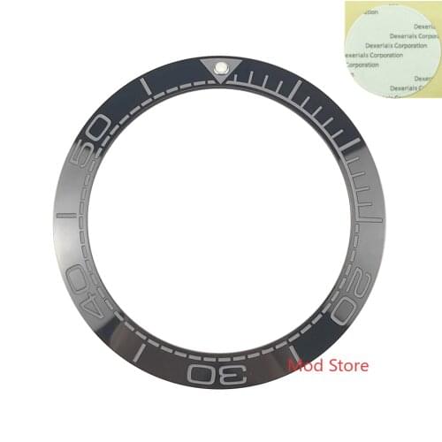 HOT 41.5mm Blue/Black Ceramic Bezel Insert Gray Printing Fit Planet Ocean Style Mens Watches With Super Luminous Pip