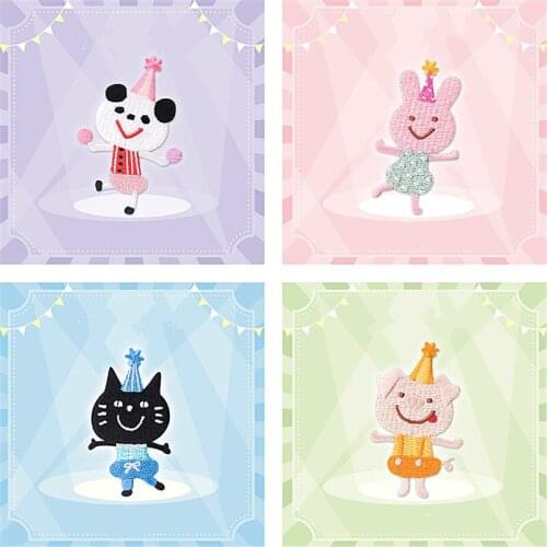 Maxsin 1 Pc High Quality Embroidered Cute Circus Animal Sticker Garment Accessories Cartoon Patch Iron On Clothes DIY