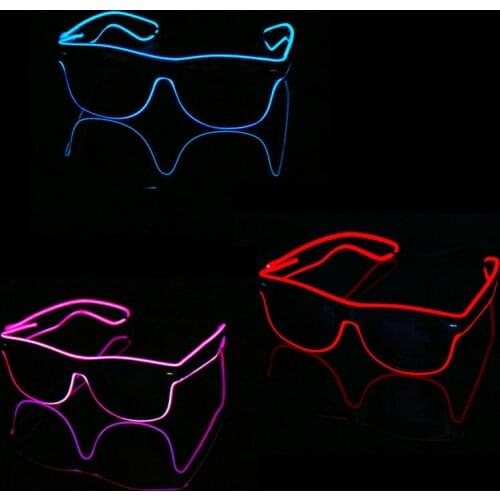 Flashing EL Glasses EL Wire LED Glasses Glow Party Supplies Lighting Novelty Gift Bright Light Festival Party Gift Glow Sunglass