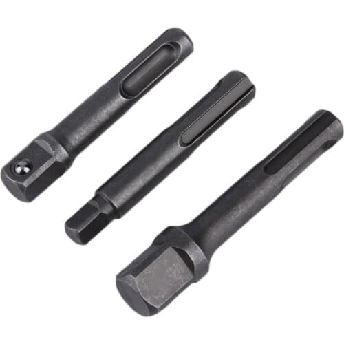 3pcs 1/4 3/8 1/2 Inch Extension Socket Adapter Bar Hex Drill Bit Set with Square Head Hexagonal Handle for Electric Screwdriver