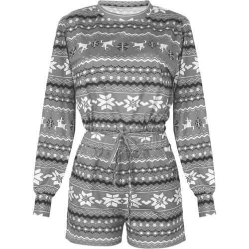 Autumn Womens Cotton Print Long-sleeved Casual Christmas Home Set External Wear Suit Pajamas Sets HGTY1