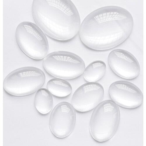 Oval Flat Clear 6*8/8*10/10*14/13*18/18*25/20*30/30*40mmTransparent Cabochon Glass or Diy for Jewelry Making Supplies