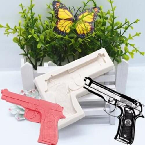 Gun Pistol Silicone Mold Dessert Chocolate Lace Decoration Supplies DIY Cake Pastry Fondant Moulds Kitchen Resin Baking Tool