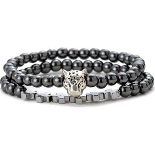 Leopard 8mm Punk multicolor Agate beads Chakra Reiki Buddha Yoga Bracelet elastic adjustable Volcanic Stone Bangles tgf2