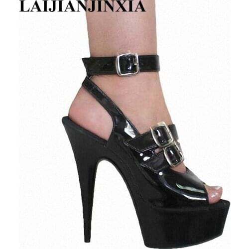 New Summer Sexy Black Ultra 15CM High Heels Sexy Night Club Party Sandals Dancing Shoes Women Pole Dance Shoes