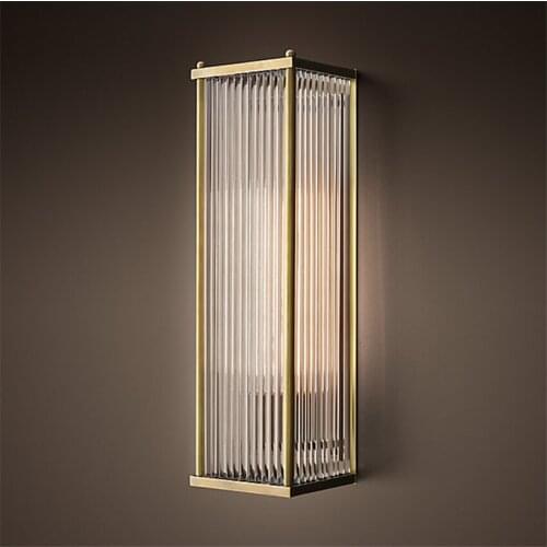 RH Modern Luxury Rectangular Glass Bar Wall Lamps American Living Room Dining Bedroom Aisle Corridor Sconce Wall Lights Fixtures