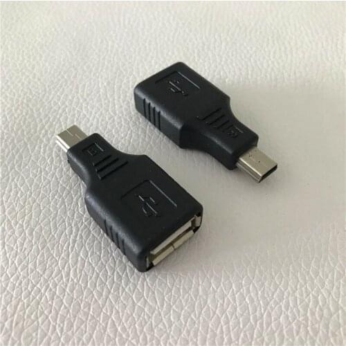 USB Type A Female to USB Mini Type B Male 5Pin Adapter Converter Jack Plug Black