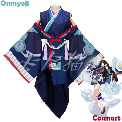 [STOCK]Kimono+Wig+Rings Game Onmyoji Figure Ghost Smoke Uniform Halloween Cosplay Costumes NEW 2018
