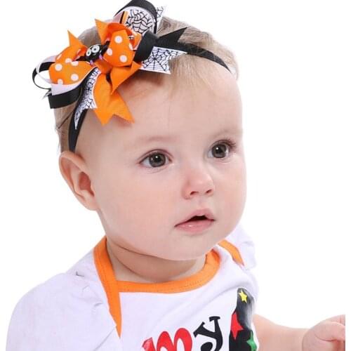 25 pcs/ lot ,12*9cm halloween ribbon bow with clip for apparel hair accessories headwear