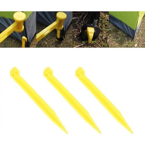 3pcs/lot Outdoor Travel Camping Tents Stakes Pegs Pins Trip Plastic Heavy Duty Tent Nails Fixing Tent Mat Stake Nails