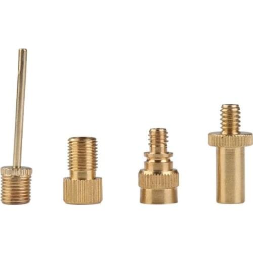4pcs Bicycle Basketball Pneumatic Needle Converter Dunlop Schrader Presta Valve Ventil Adapter Set Bicycle Pump Tube
