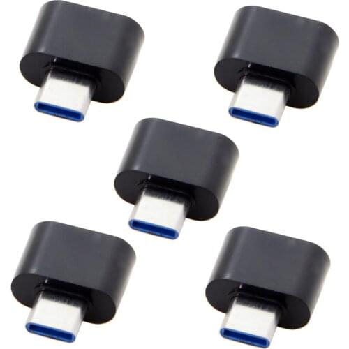 CYSM 5pcs Type-C USB-C to USB 2.0 OTG Adapter for Cell Phone Tablet & USB Cable & Flash Disk & Mouse & Laptop