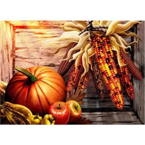 Diamant Stickerei Quadrat/Runde Herbst 5D DIY Diamant Malerei Thanksgiving Mosaik Bild Kürbis Strass Raumdekoration