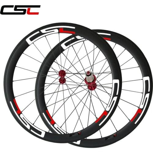 CSC 1310g only 23mm width 50mm carbon bike tubular wheelset with Powerway R13 hub and cn424 spoke