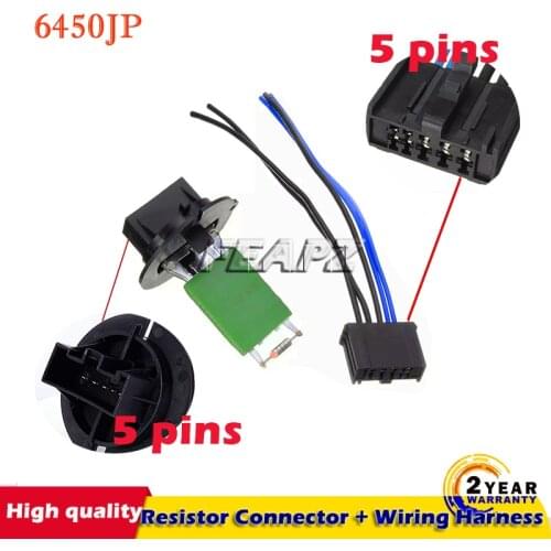 Car Heater Resistor Connector And Wiring Harness For Peugeot 206 307 For Citroen C3 Xsara Picasso 6445ZL 6445KL 6450JP