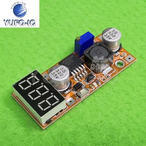 Free Ship 1PCS Red Voltmeter DC-DC Adjustable Regulated Power Supply Step-down Module with Digital LM2596