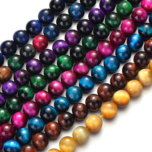Natural Stone Beads Tiger Eye Beads Round Spacer Loose Beads for Jewelry Making DIY Bracelet Charms Accessories 6/8/10 MM